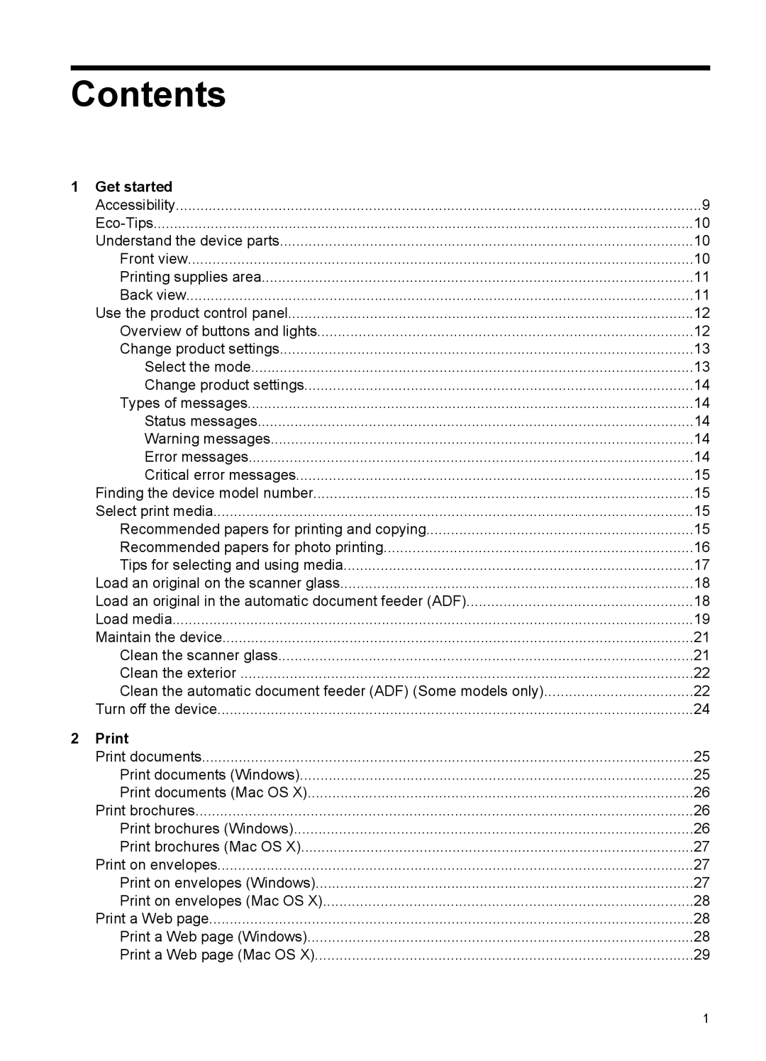 HP 4500 - G510a manual Contents 