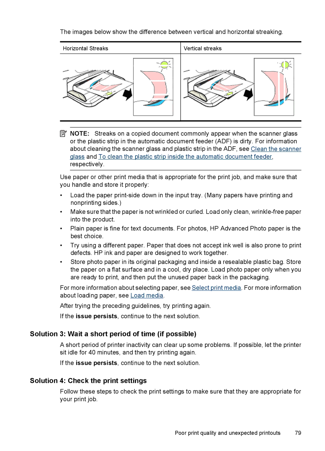 HP 4500 - G510a manual Solution 3 Wait a short period of time if possible, Solution 4 Check the print settings 