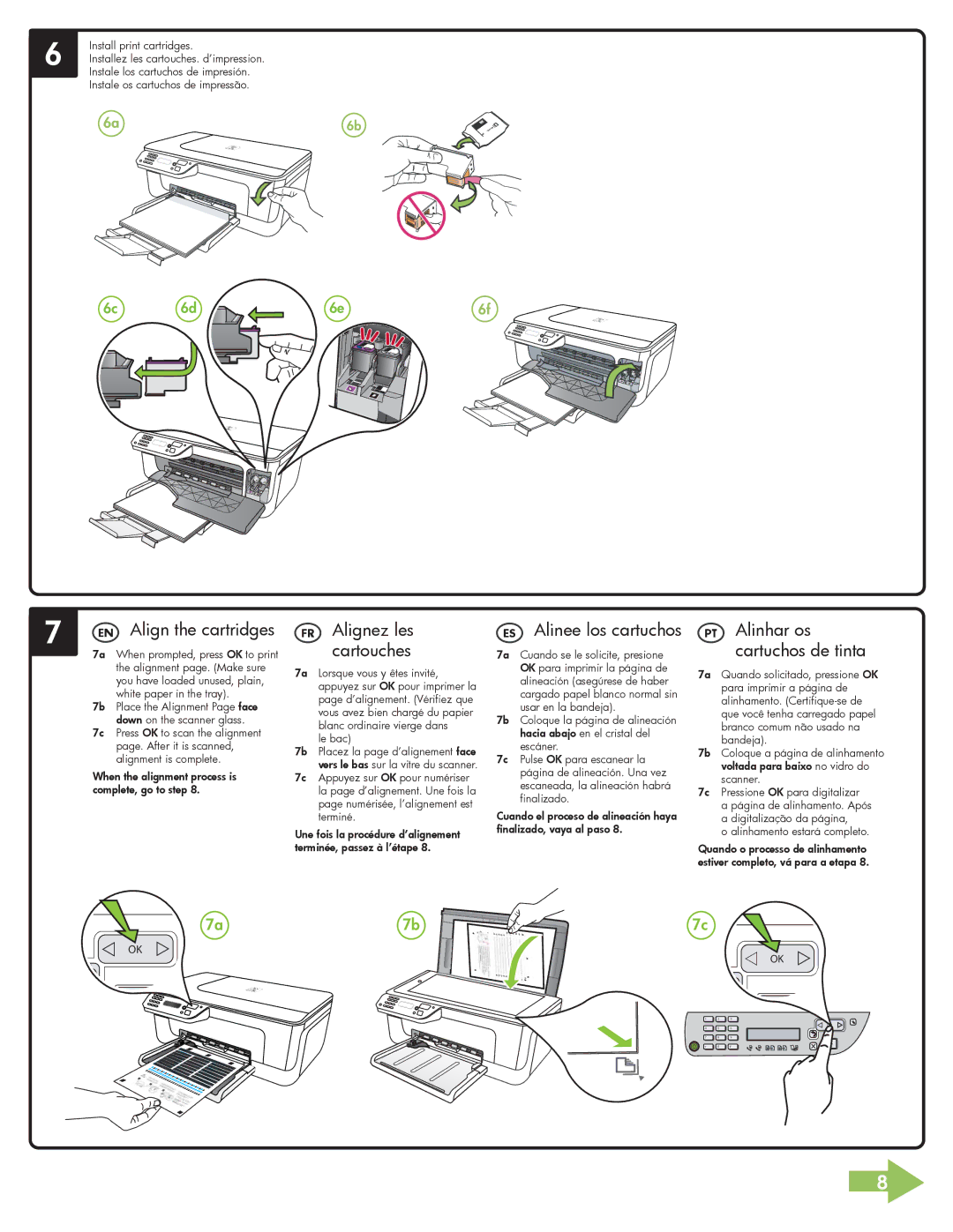 HP 4500 - G510a manual EN Align the cartridges, Le bac 