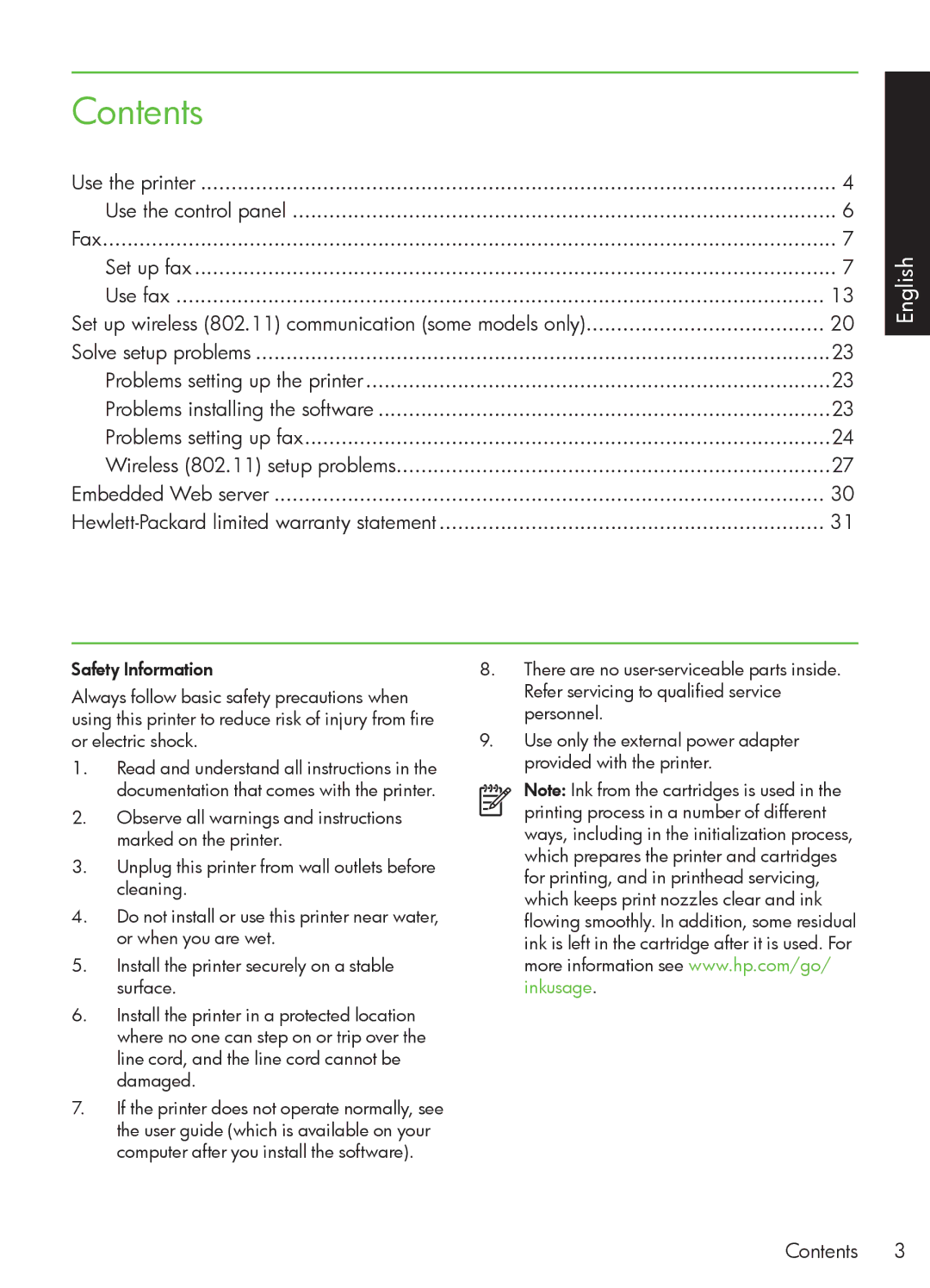 HP 4500 - G510a manual Contents 