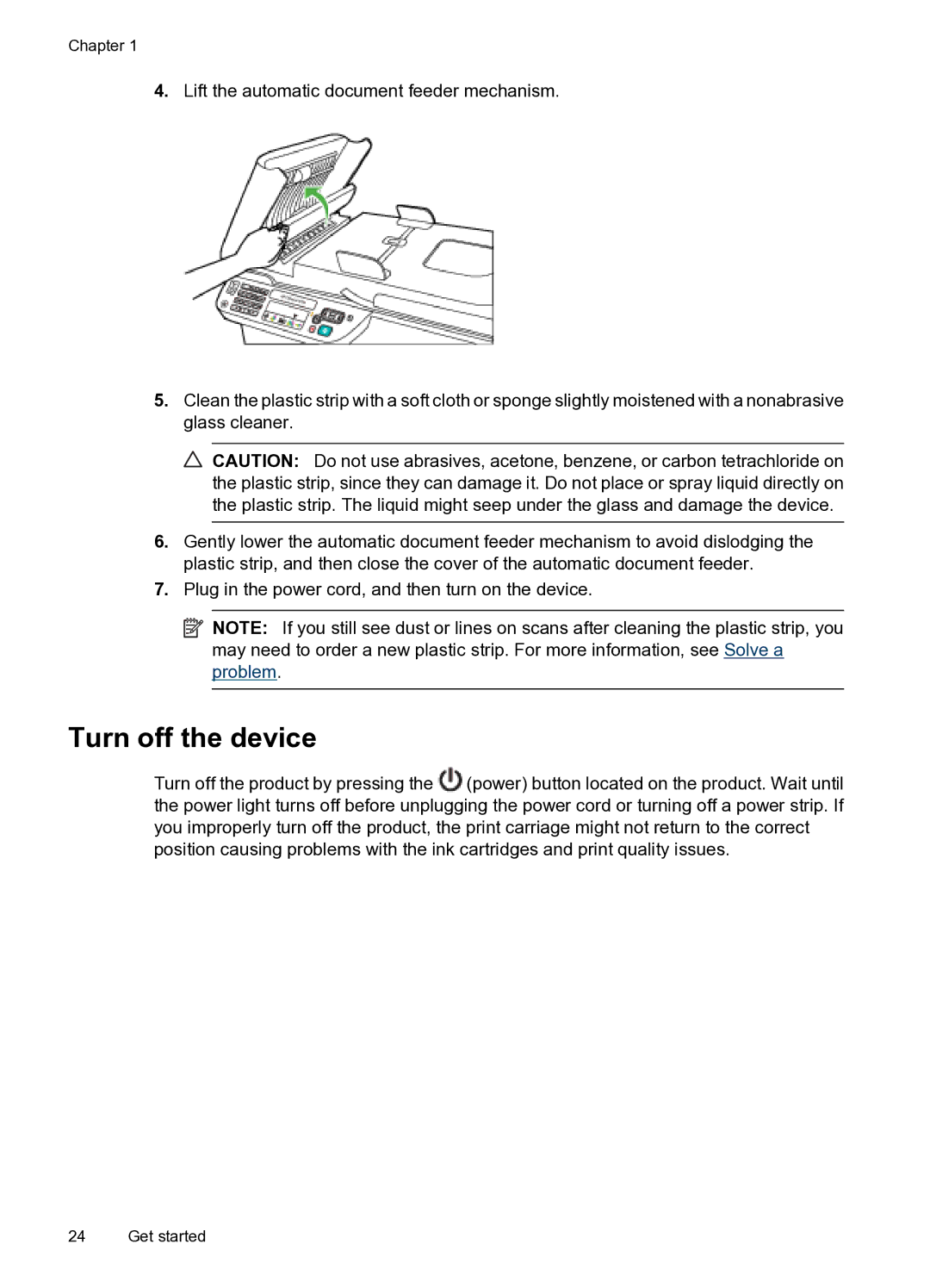 HP 4500 - G510g, 4500 - G510n manual Turn off the device 