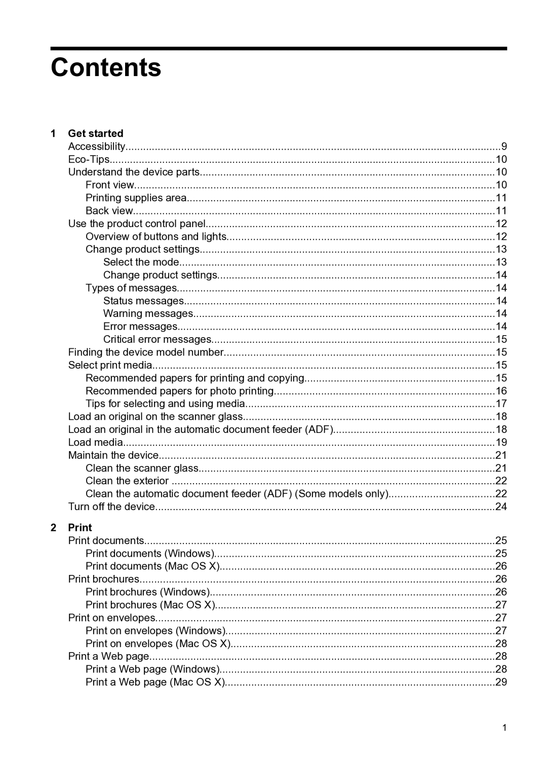 HP 4500 - G510n, 4500 - G510g manual Contents 