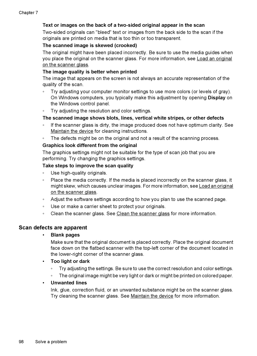 HP 4500 - K7 manual Scan defects are apparent 