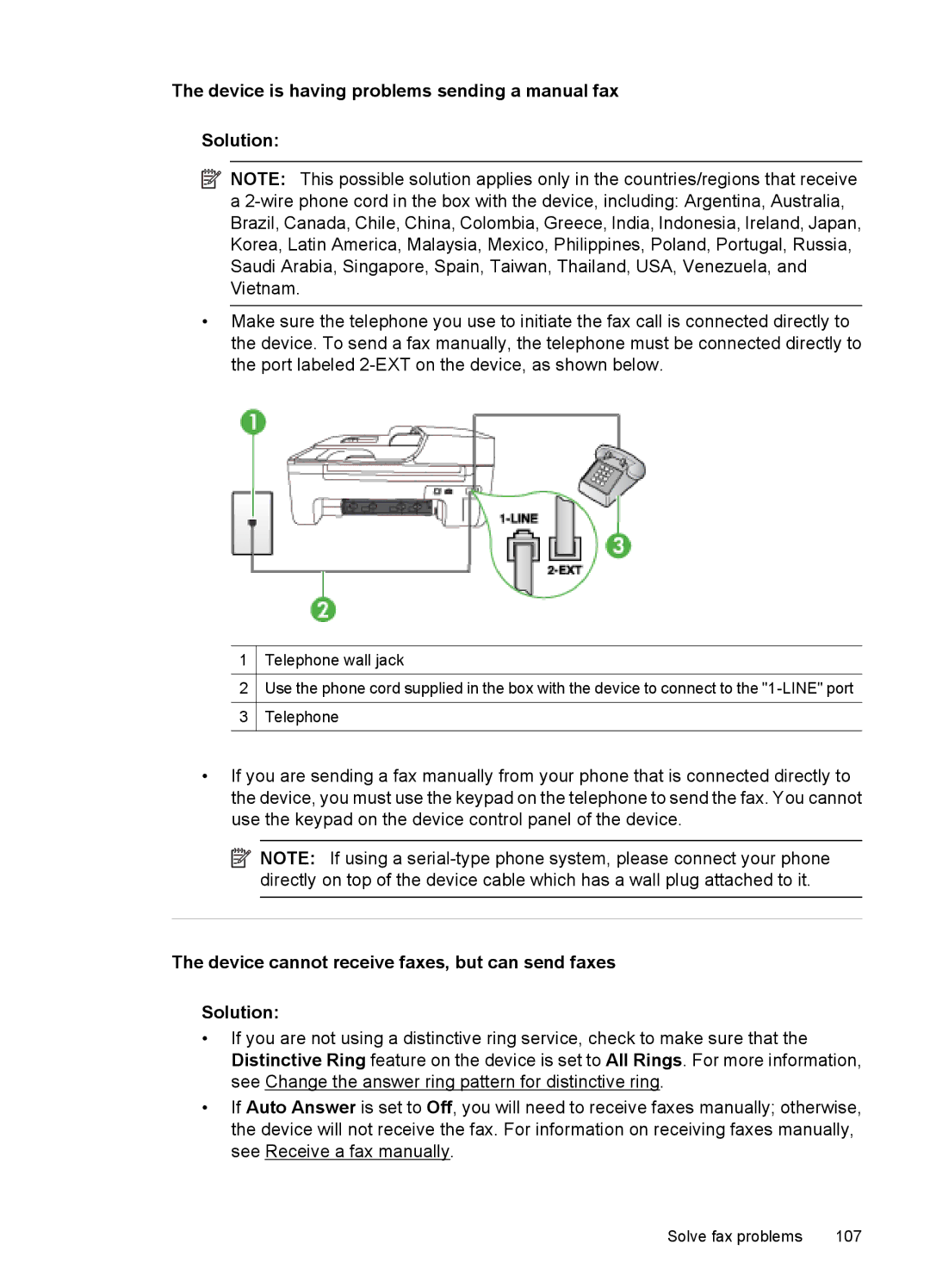 HP 4500 - K7 Device is having problems sending a manual fax Solution 