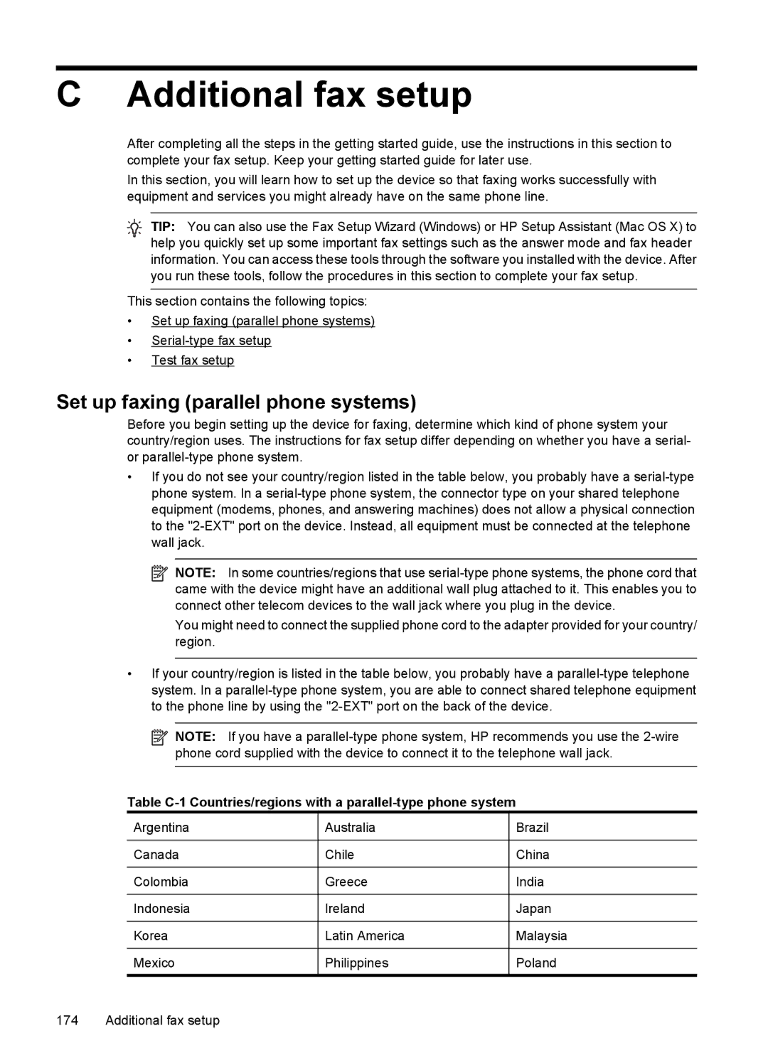 HP 4500 - K7 manual Additional fax setup, Set up faxing parallel phone systems 