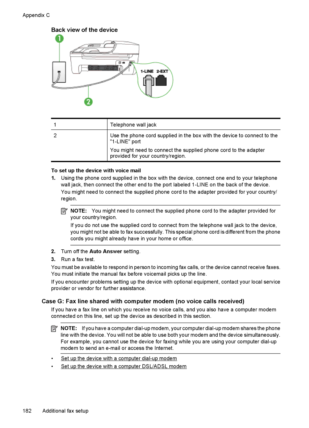 HP 4500 - K7 manual To set up the device with voice mail 