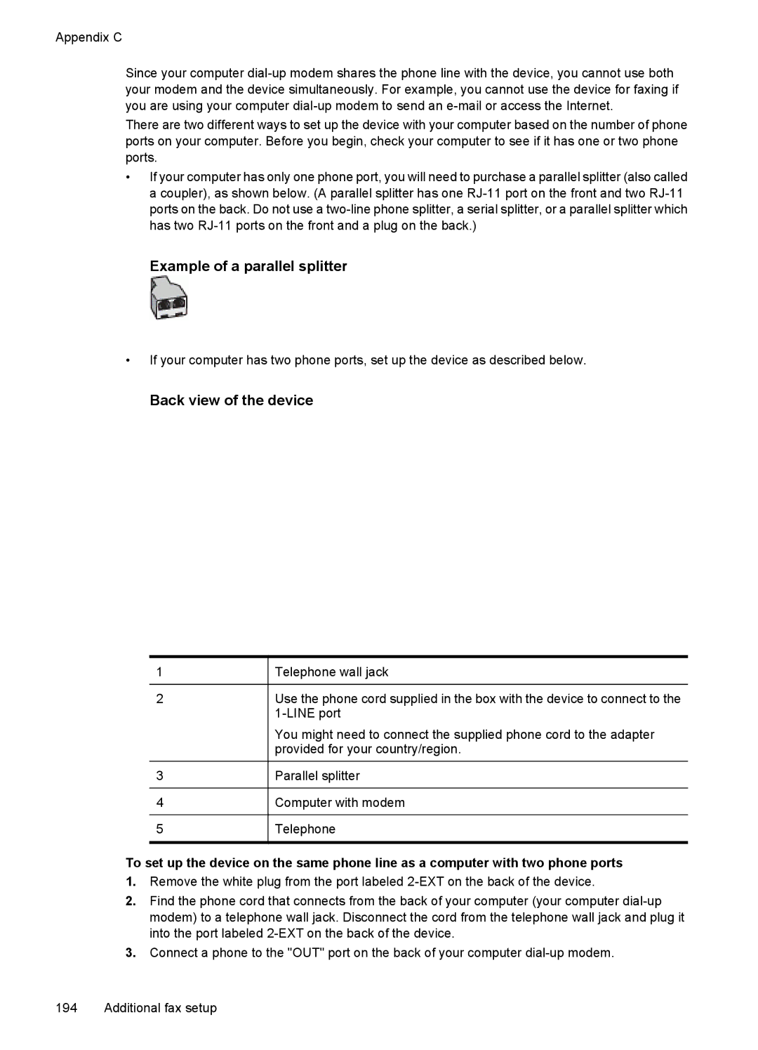 HP 4500 - K7 manual Example of a parallel splitter 