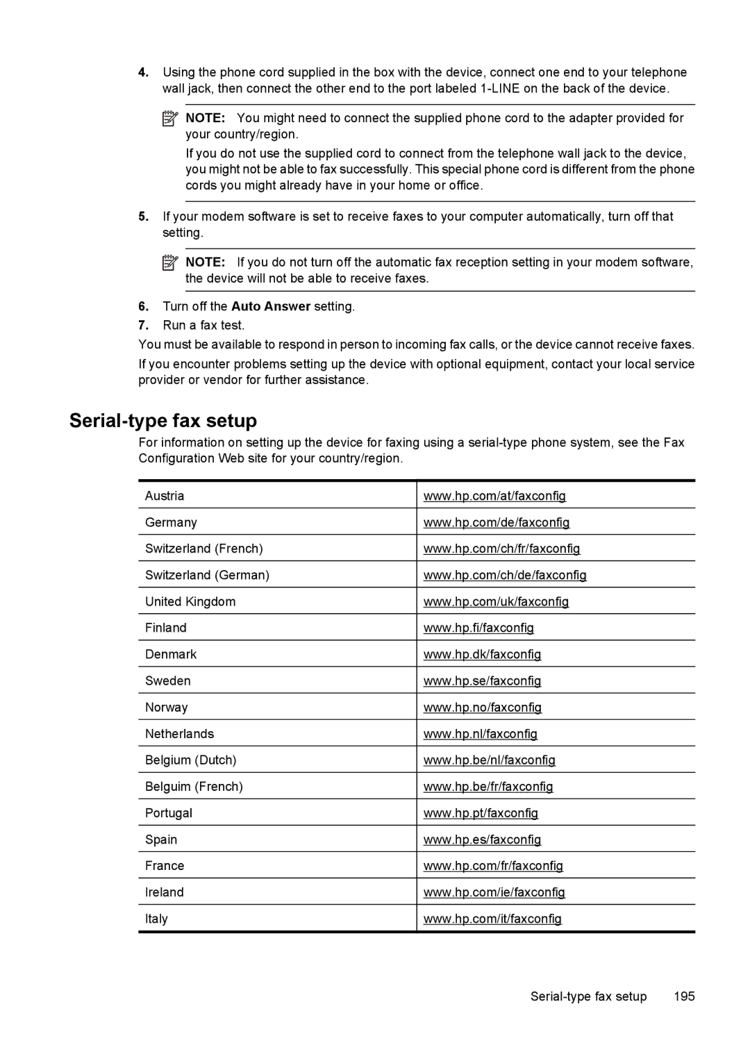 HP 4500 - K7 manual Serial-type fax setup 