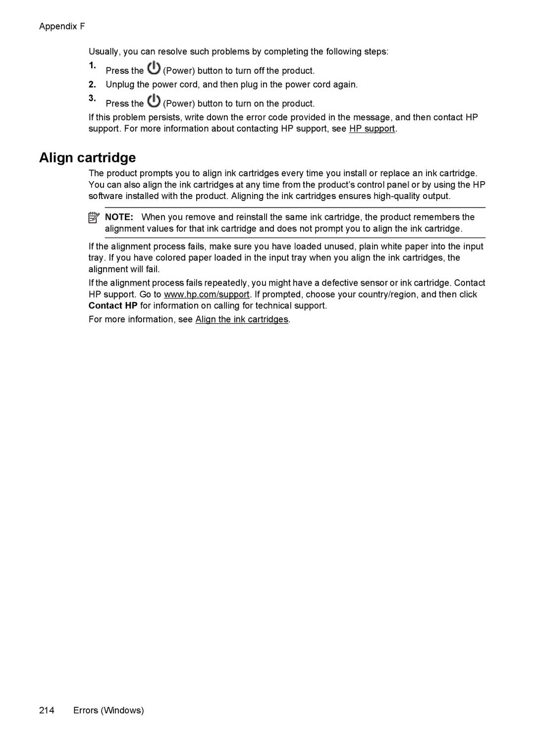 HP 4500 - K7 manual Align cartridge 