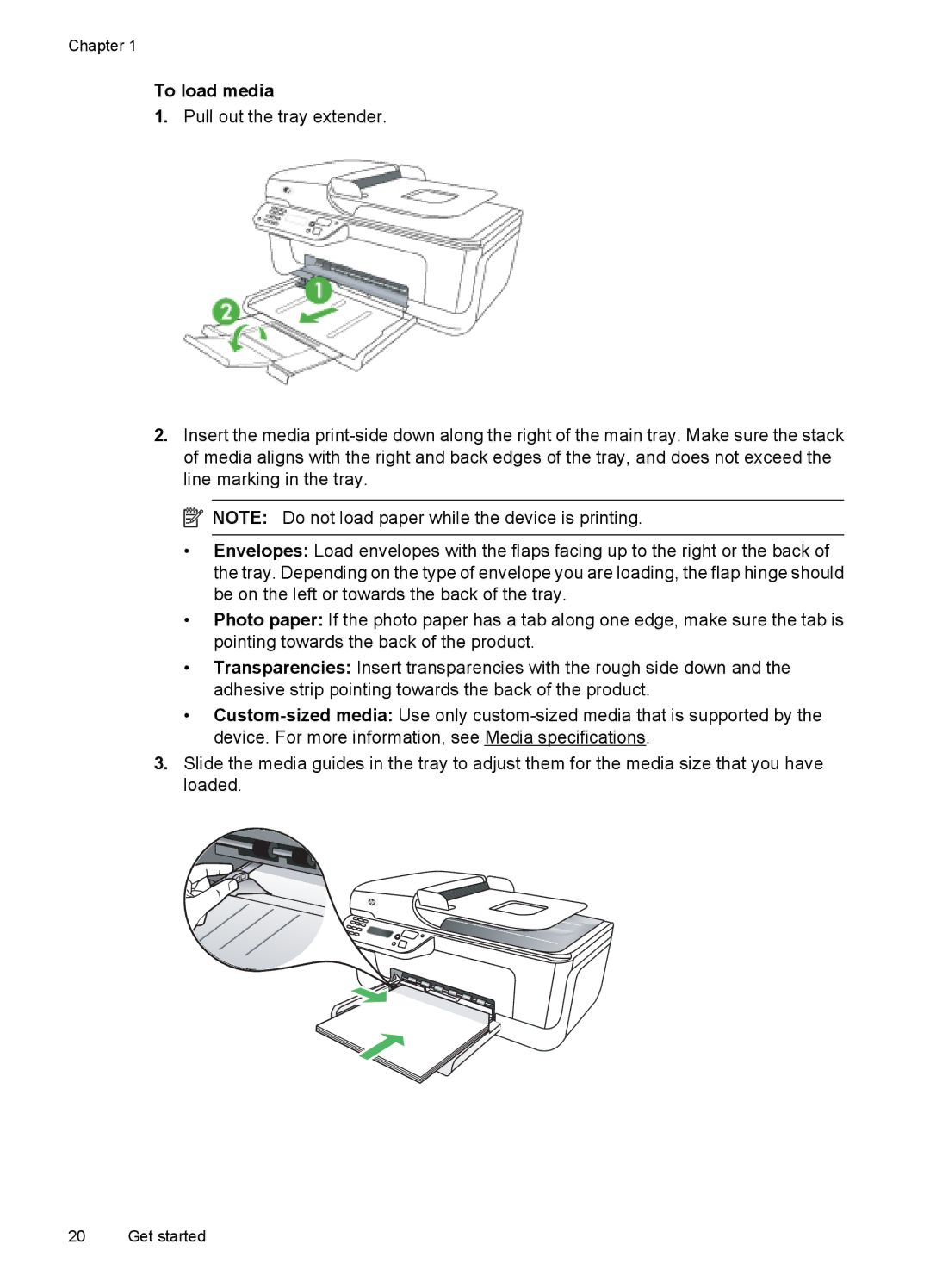 HP 4500 - K7 manual To load media 