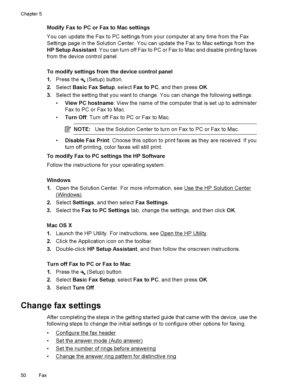 HP 4500 - K7 manual Change fax settings 