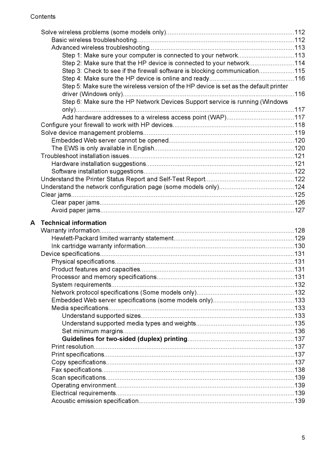 HP 4500 - K7 manual Technical information 