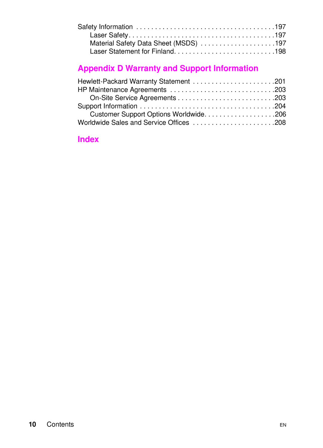 HP 4500 DN manual Index 