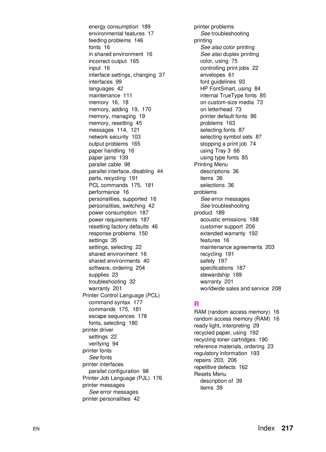 HP 4500 DN manual Index 