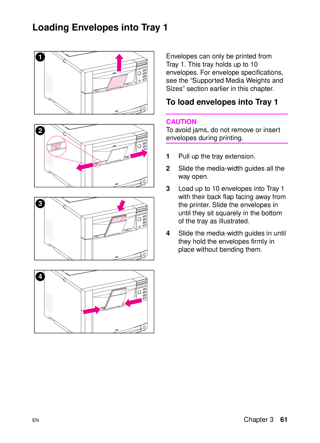 HP 4500 DN manual Loading Envelopes into Tray, To load envelopes into Tray 