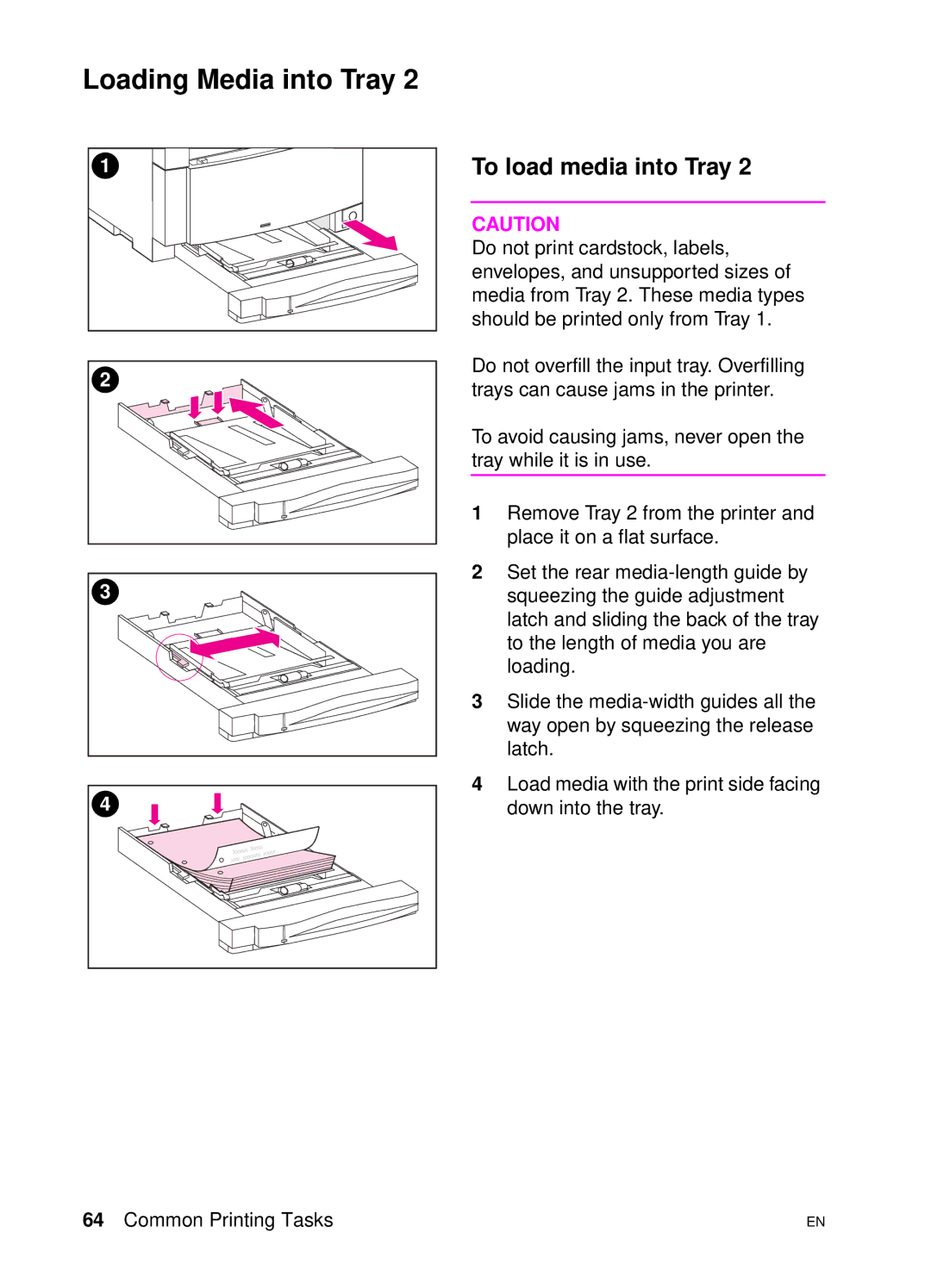 HP 4500 DN manual Loading Media into Tray 