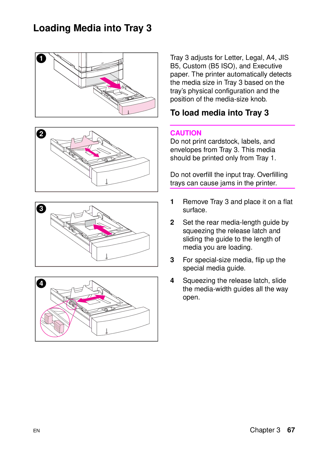 HP 4500 DN manual Loading Media into Tray 