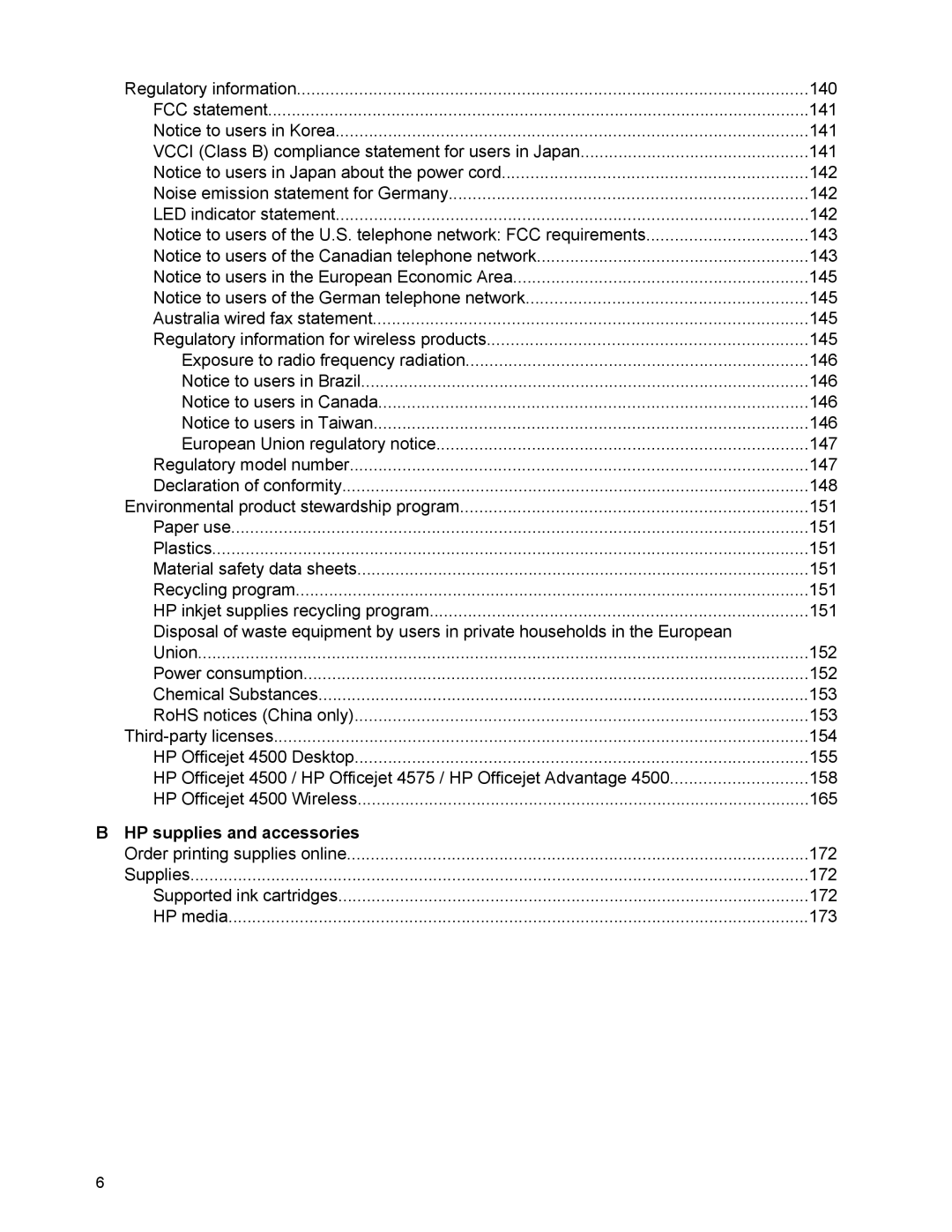 HP 4500 manual HP supplies and accessories 