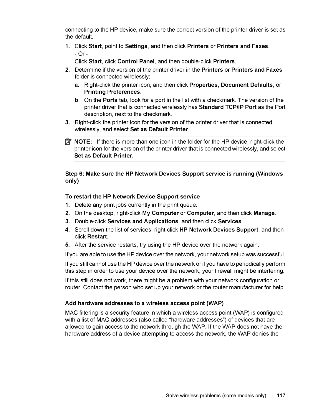 HP 4500 manual Add hardware addresses to a wireless access point WAP 