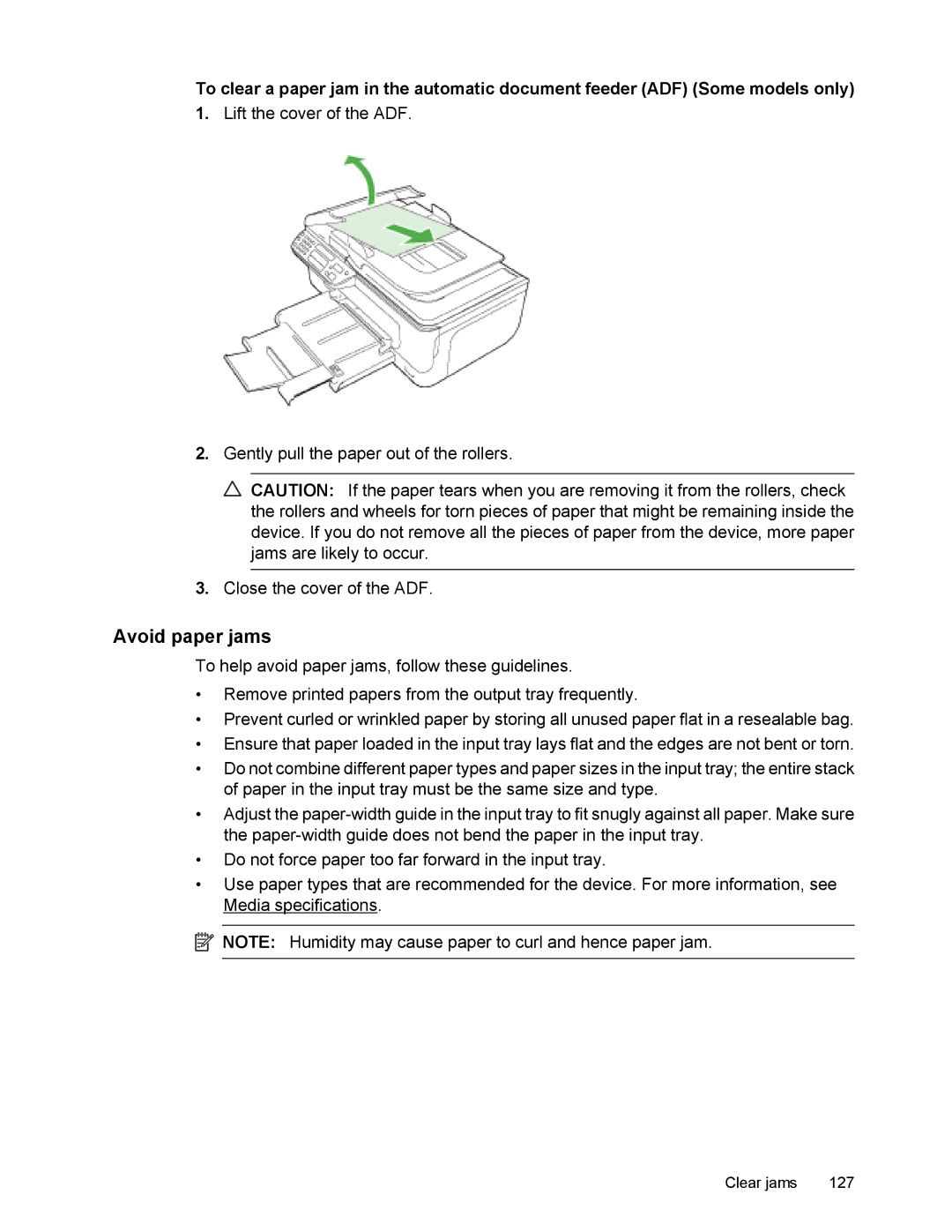 HP 4500 manual Avoid paper jams 