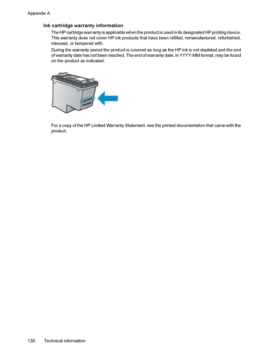 HP 4500 manual Ink cartridge warranty information 