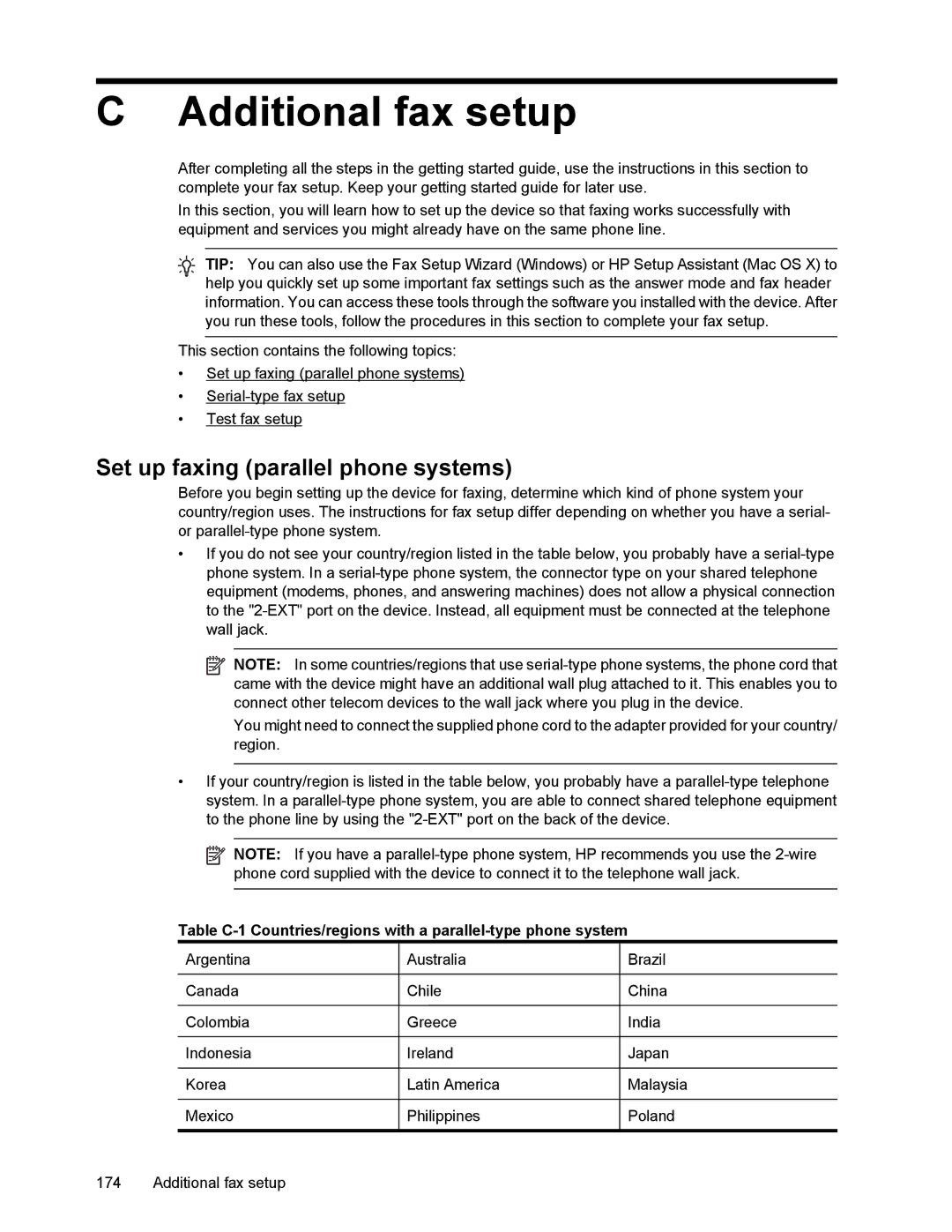 HP 4500 manual Additional fax setup, Set up faxing parallel phone systems 