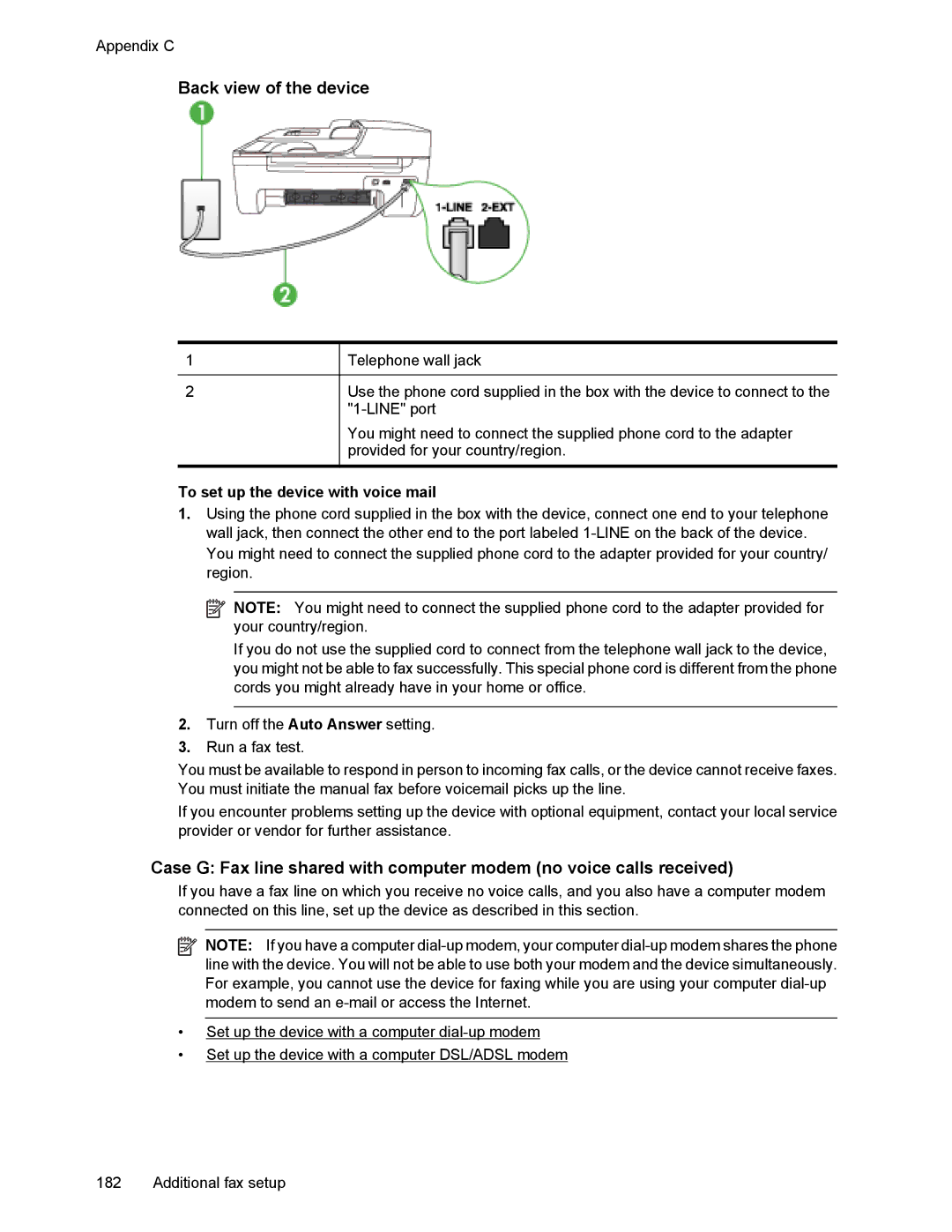 HP 4500 manual To set up the device with voice mail 