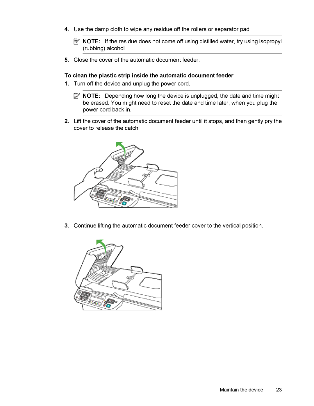 HP 4500 manual Maintain the device 