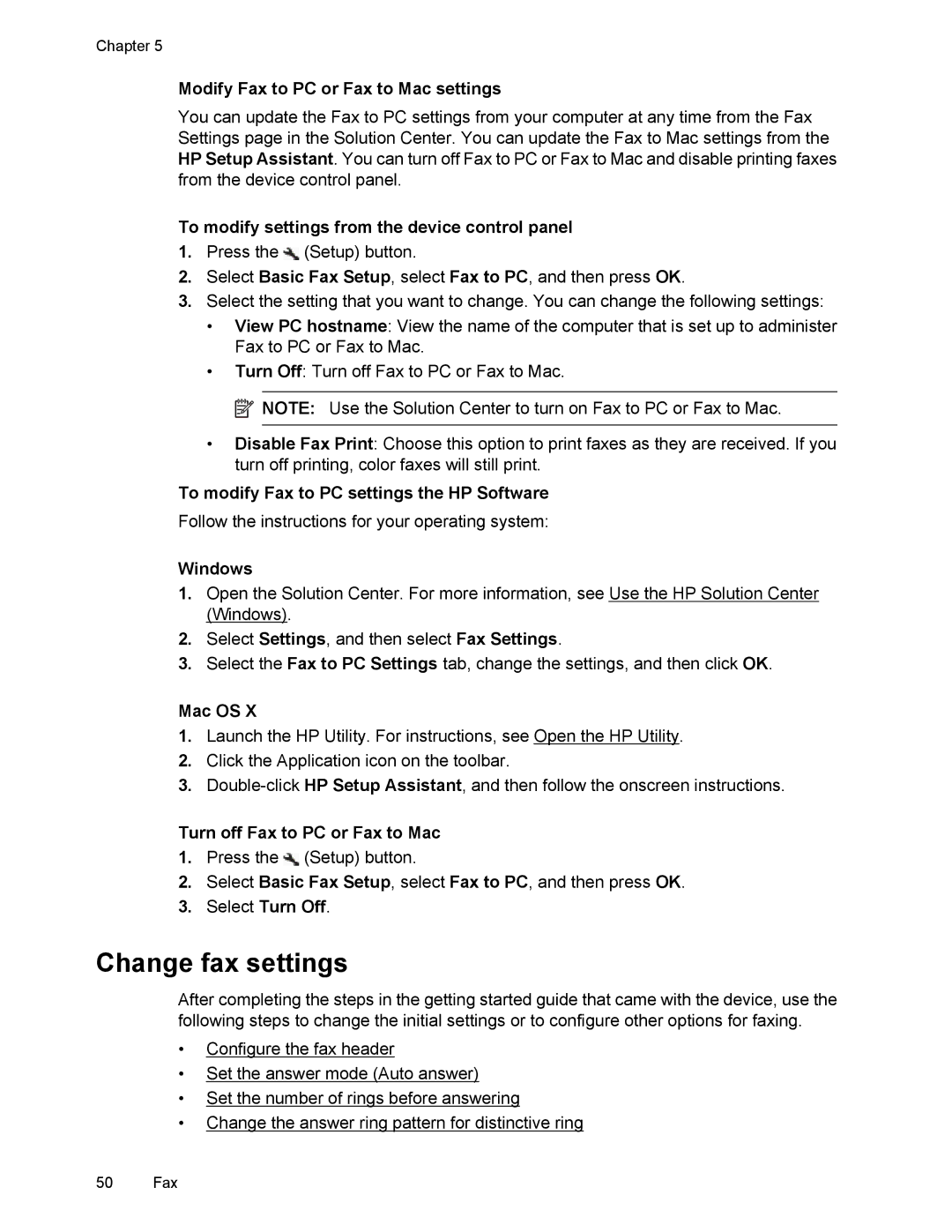 HP 4500 manual Change fax settings 