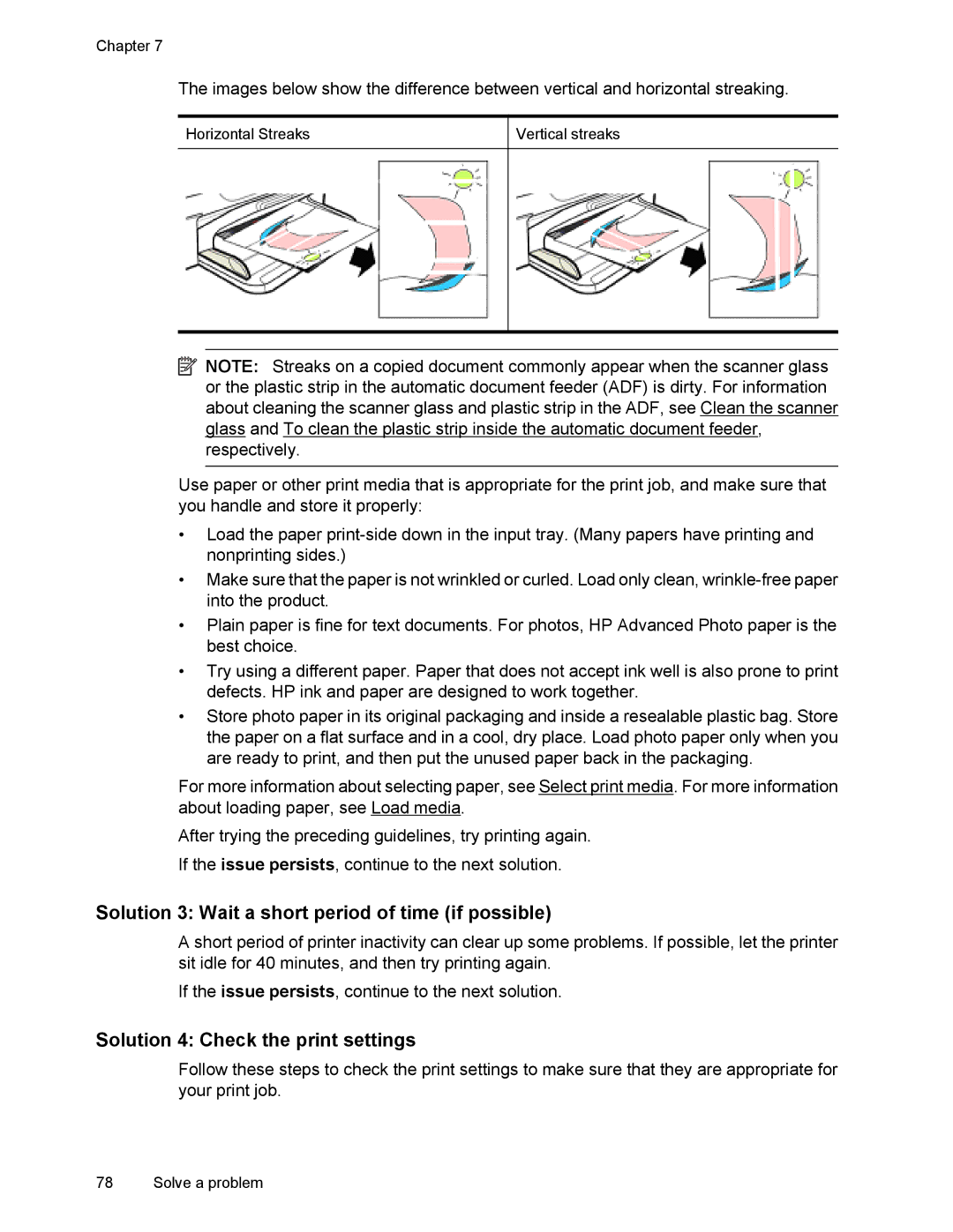 HP 4500 manual Solution 3 Wait a short period of time if possible, Solution 4 Check the print settings 