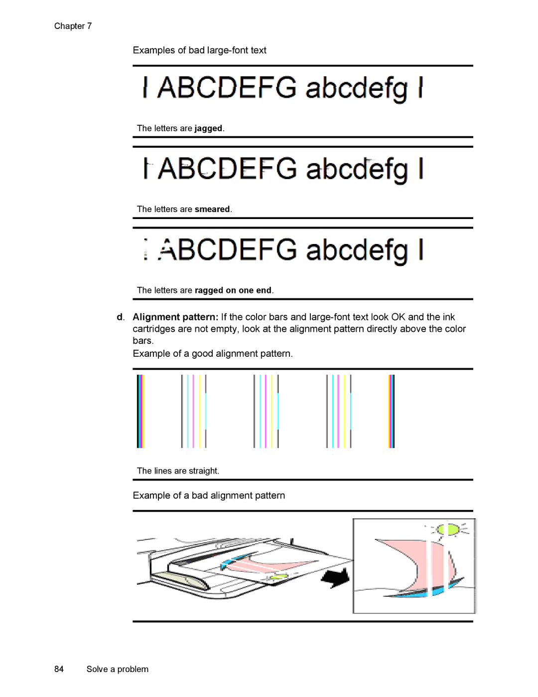 HP 4500 manual Examples of bad large-font text 