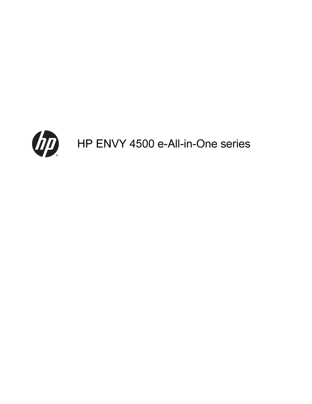 HP manual HP Envy 4500 e-All-in-One series 