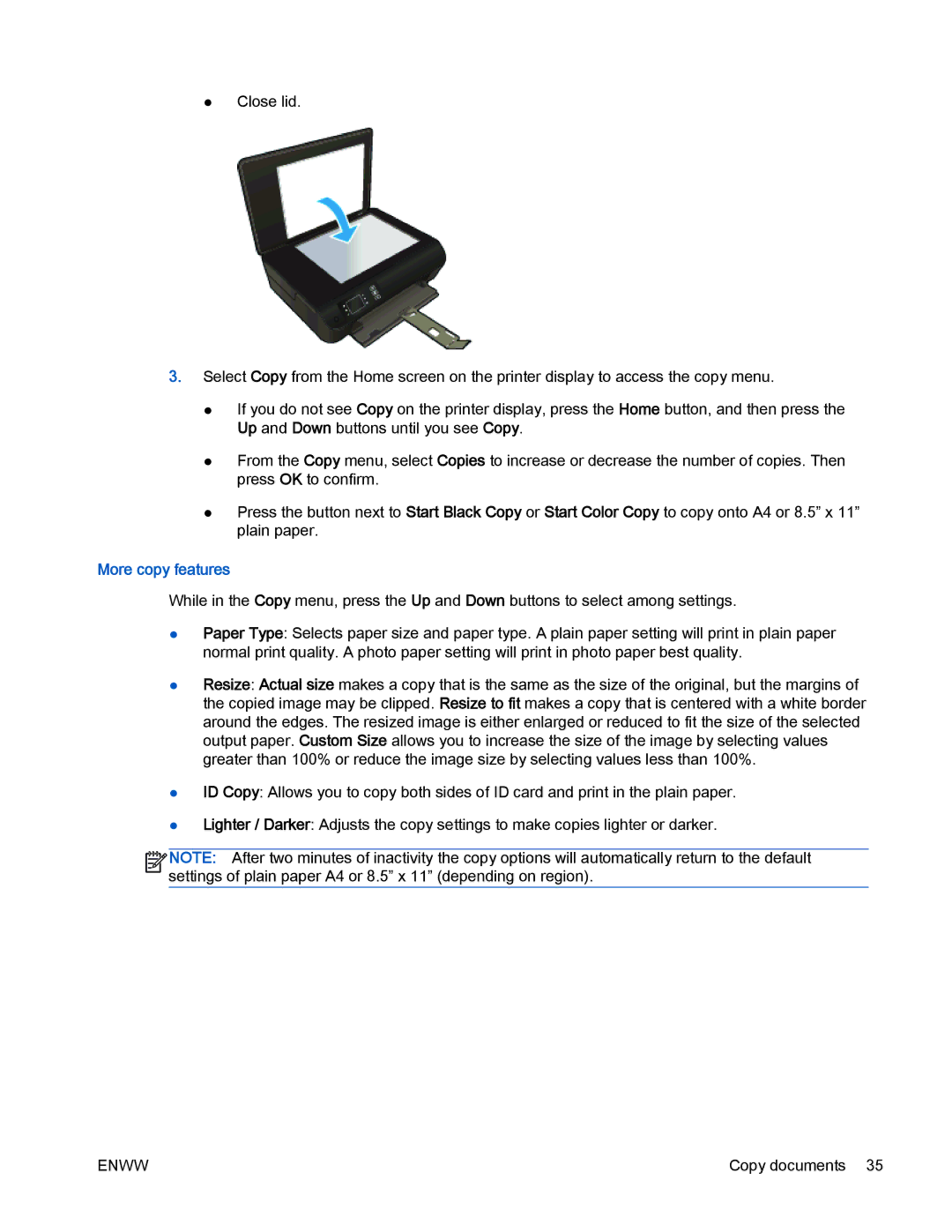 HP 4500 manual More copy features 