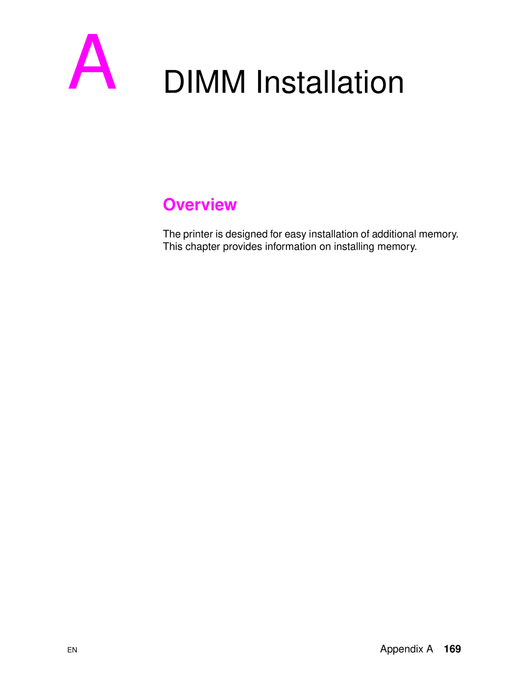 HP 4500DN manual Dimm Installation, Overview 