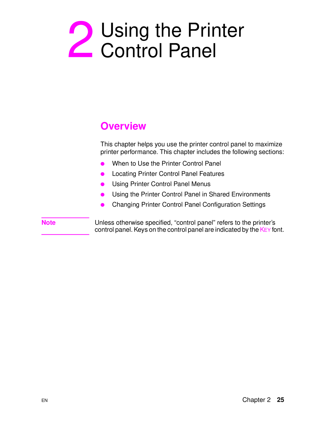 HP 4500DN manual Using the Printer Control Panel, Overview 