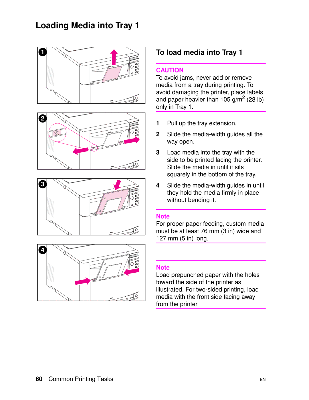 HP 4500DN manual Loading Media into Tray, To load media into Tray 