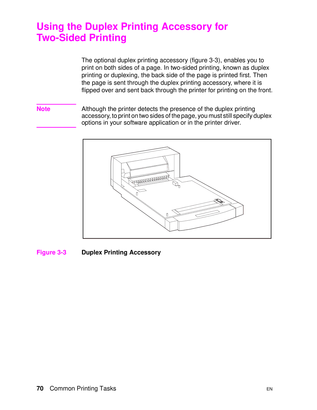 HP 4500DN manual Using the Duplex Printing Accessory for Two-Sided Printing, 3Duplex Printing Accessory 