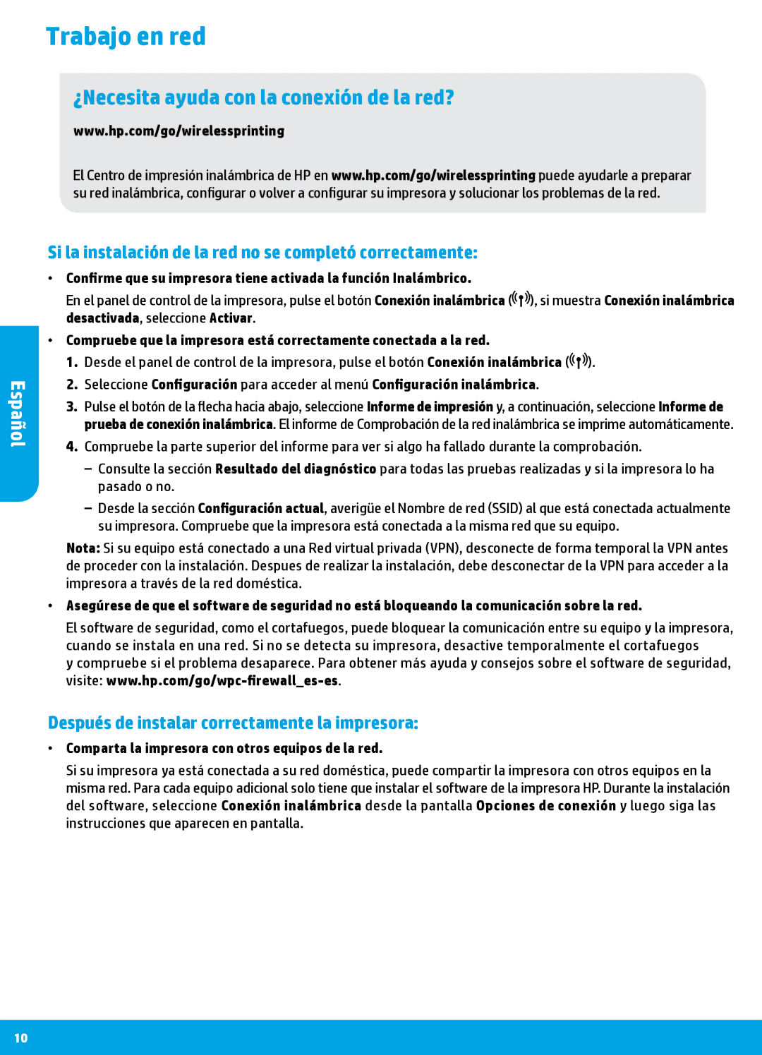 HP 4501, 4504 Trabajo en red, ¿Necesita ayuda con la conexión de la red?, Después de instalar correctamente la impresora 