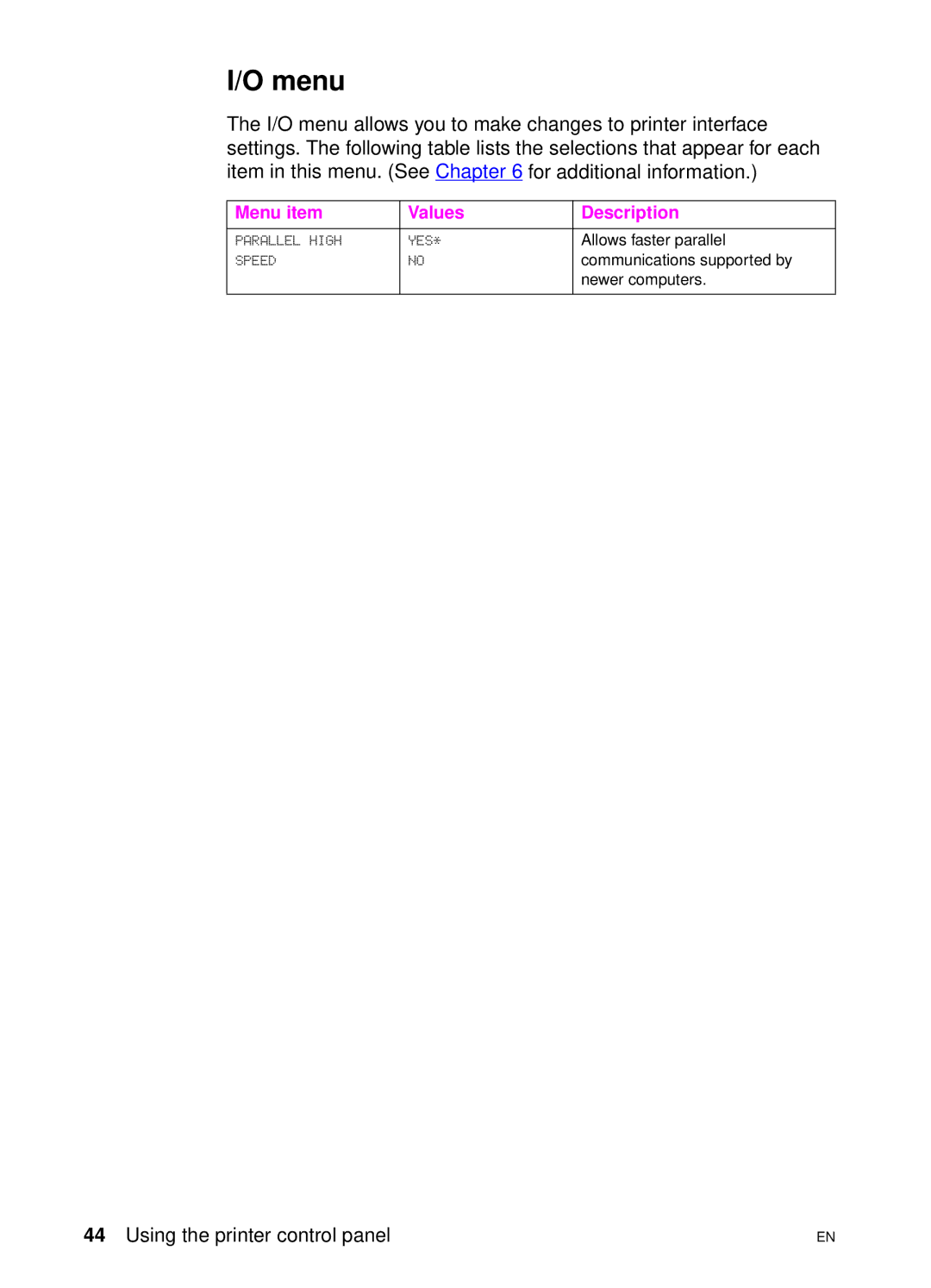 HP 4550 manual Menu 