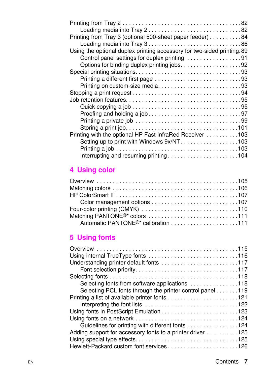 HP 4550 manual Using color 