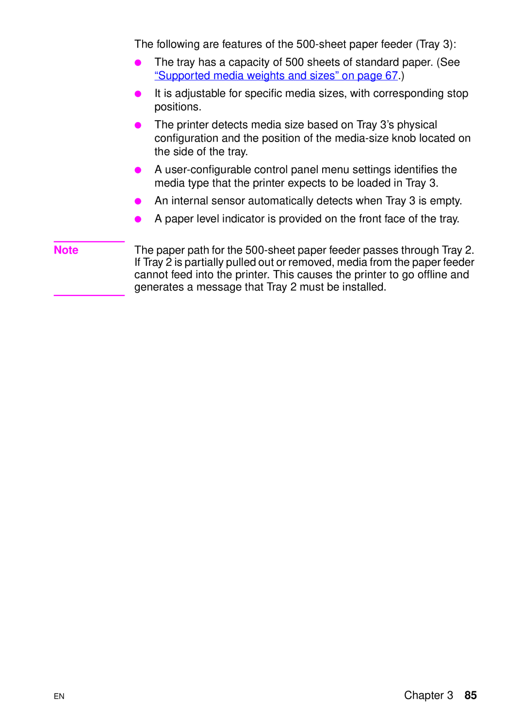 HP 4550 manual Supported media weights and sizes on 