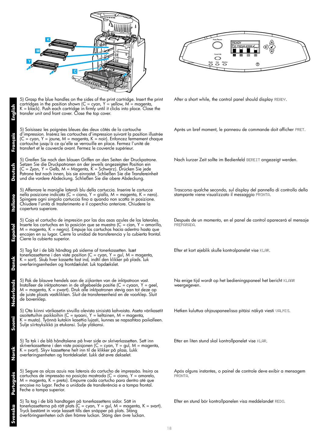 HP 4600hdn, 4600dtn, 4600dn manual Dansk Español Italiano Deutsch Français 