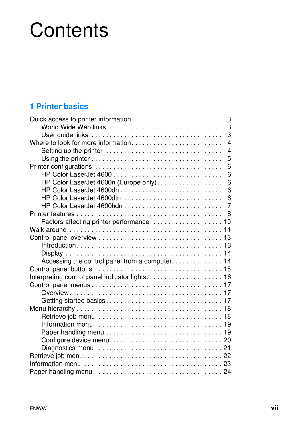 HP 4600hdn 4600n manual Contents 