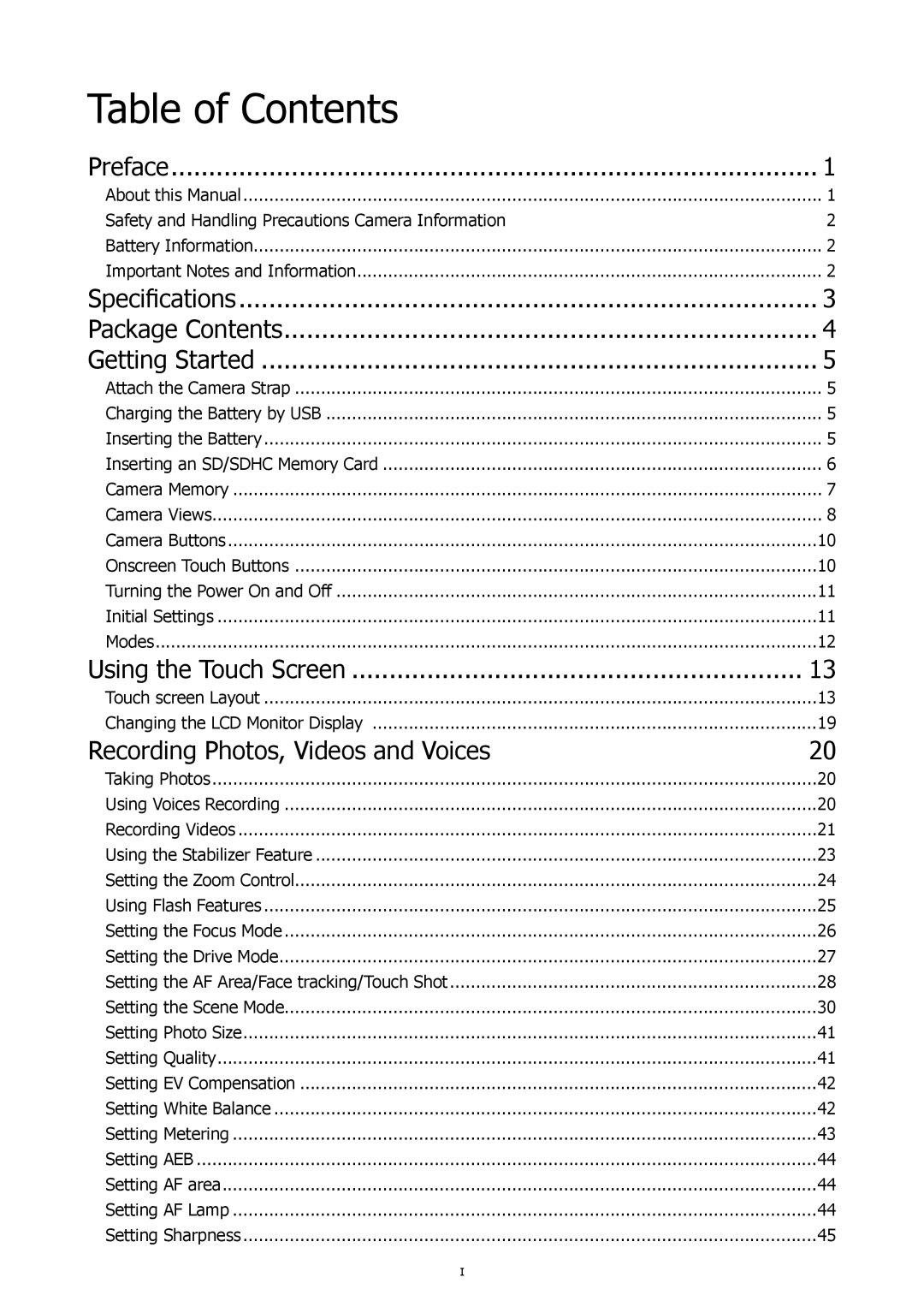 HP 460t manual Table of Contents 