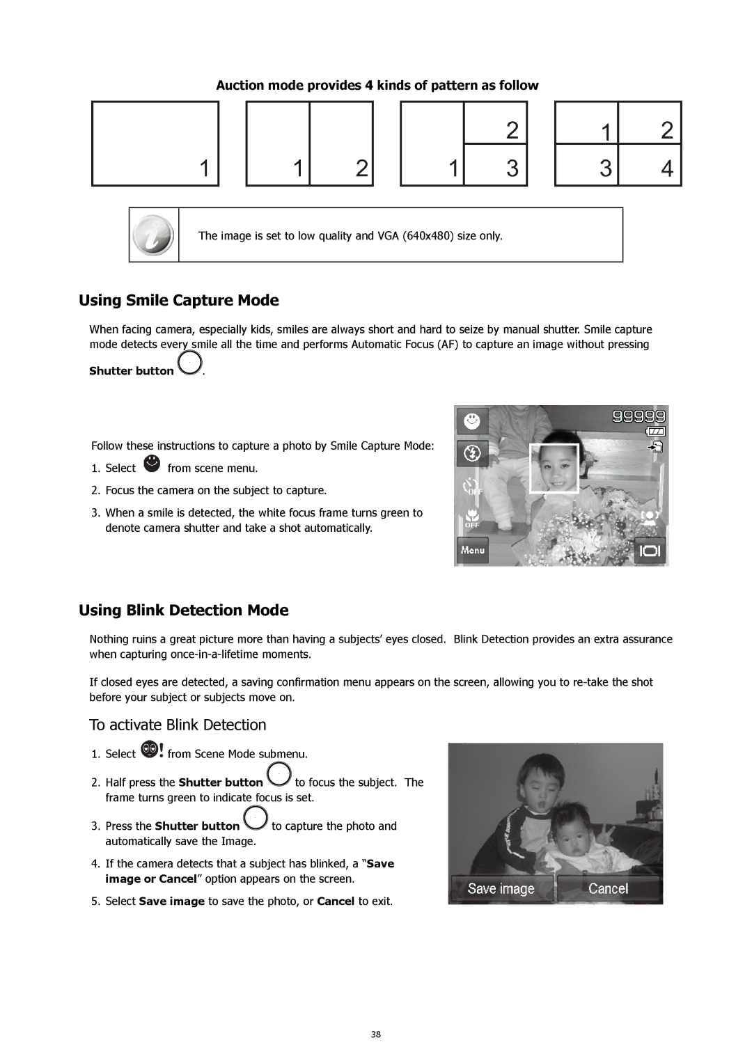 HP 460t manual Using Smile Capture Mode, Using Blink Detection Mode, To activate Blink Detection 