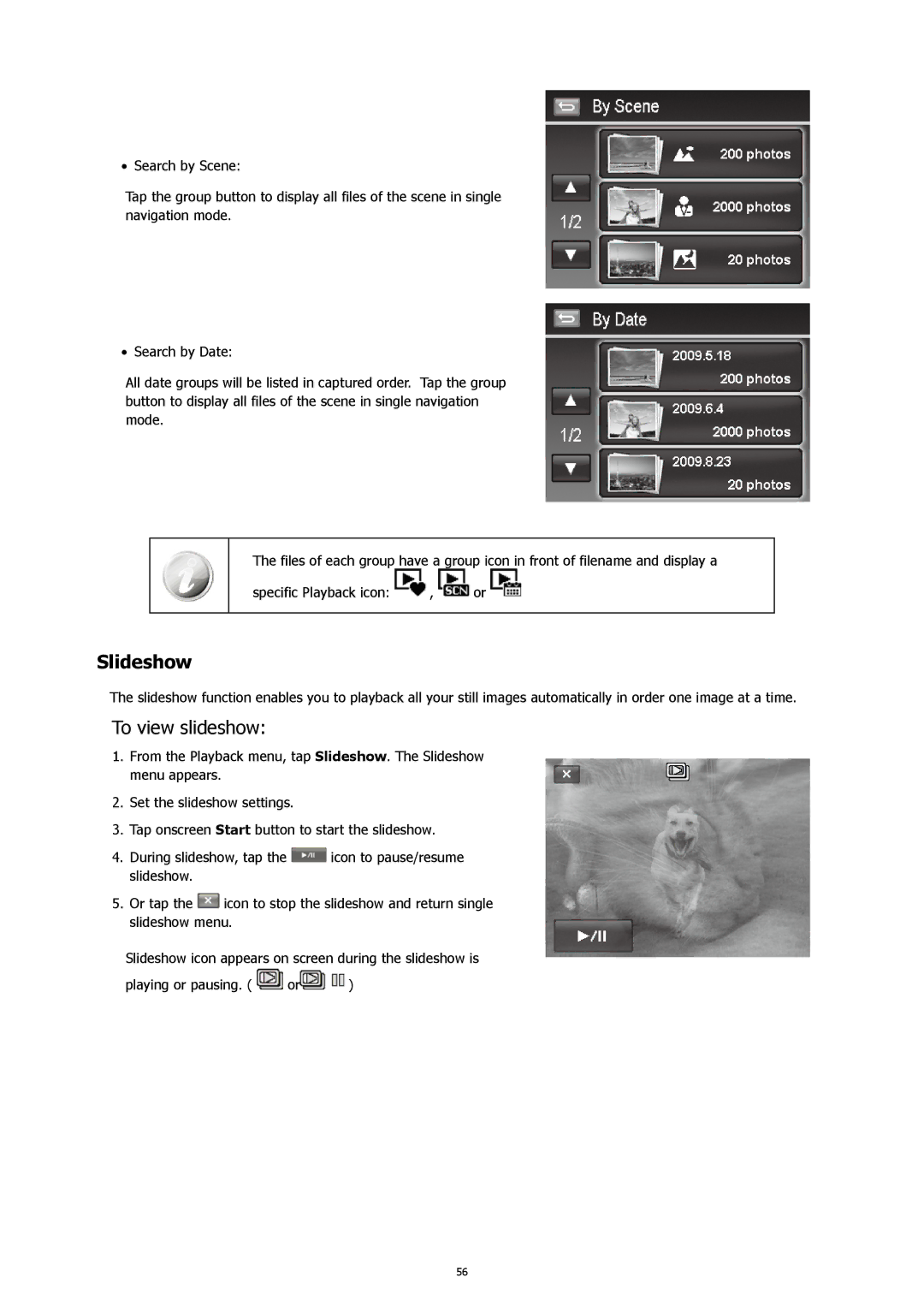 HP 460t manual Slideshow, To view slideshow 