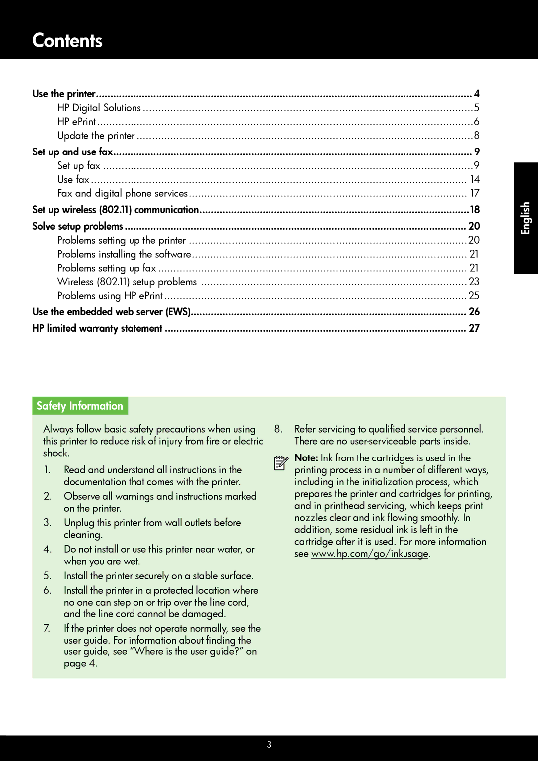 HP 4620, 4622 manual Contents 