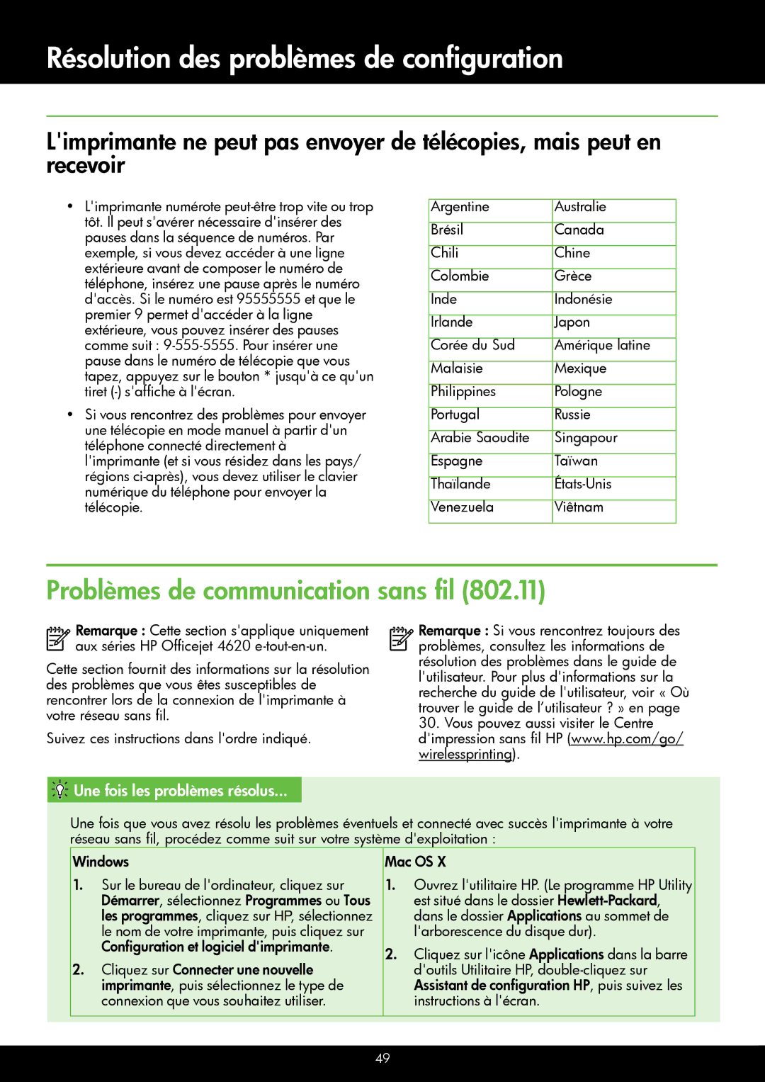 HP 4620, 4622 manual Une fois les problèmes résolus, Est situé dans le dossier Hewlett-Packard 