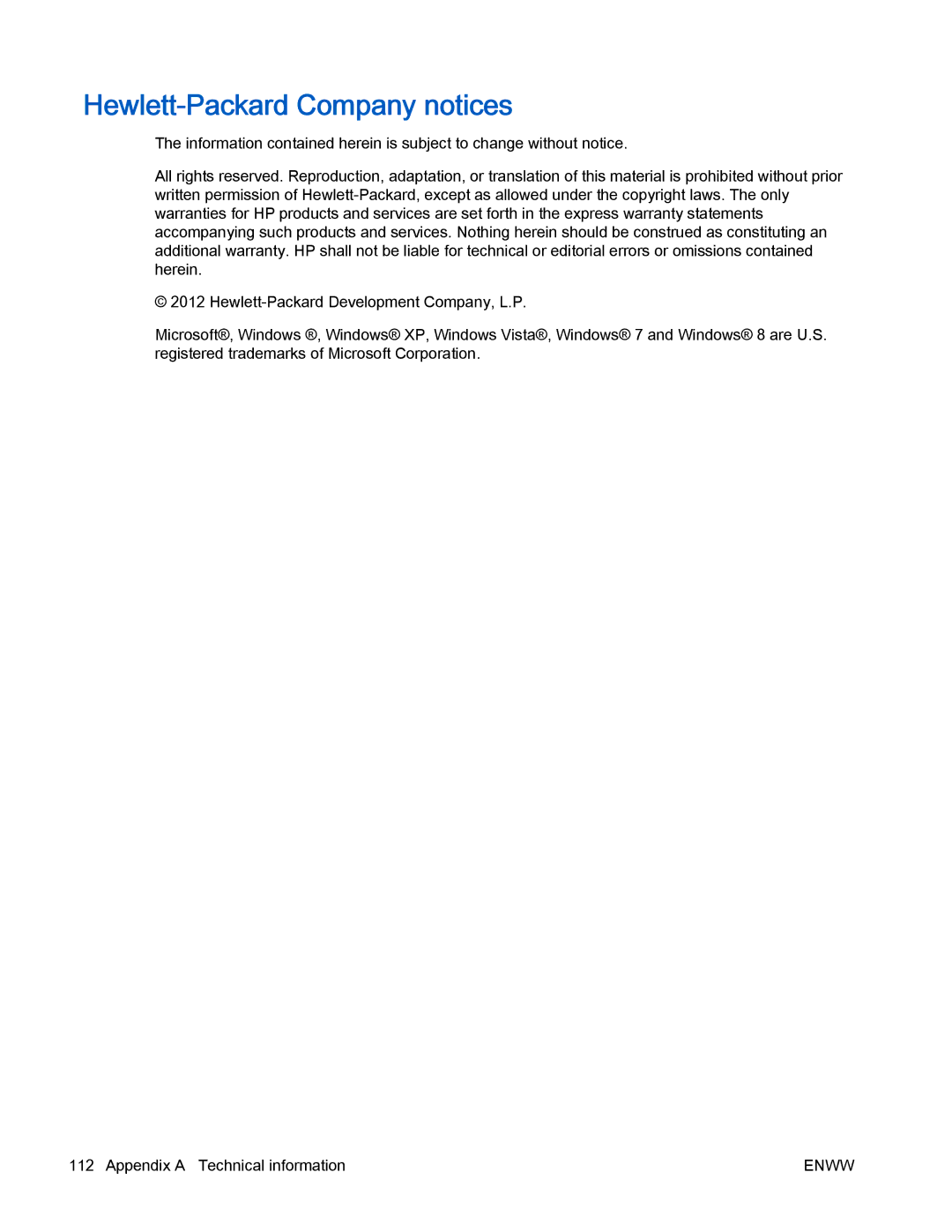 HP 4630 e manual Hewlett-Packard Company notices 