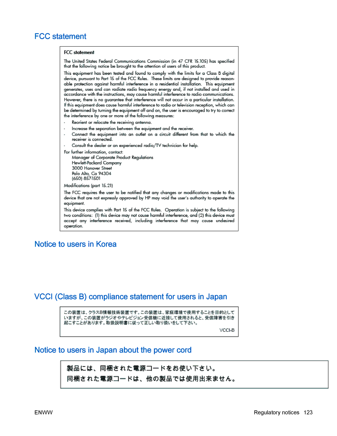 HP 4630 e manual Regulatory notices 